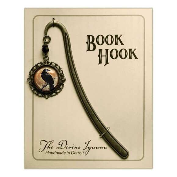 Orange Raven Bookmark - Ornate Bronze Gothic Crow Book Hook - Vintage & Antique‎ - Picture 3 of 5